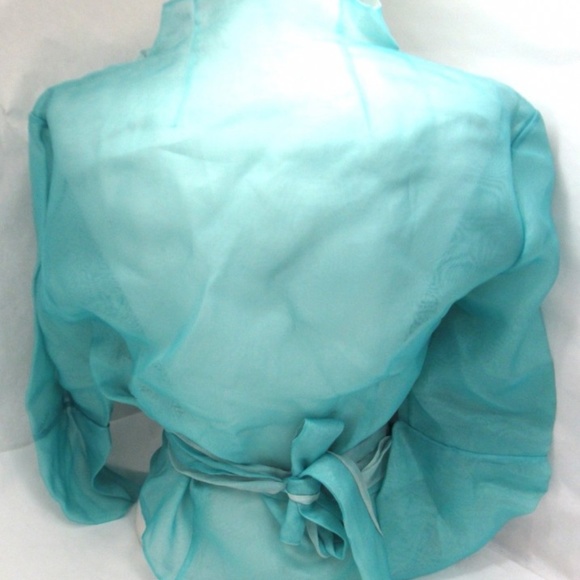 Marisa Baratelli Silk Organza Wrap Blouse NWT Sz10 - Picture 3 of 5